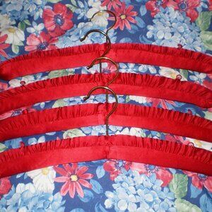 Vintage Red Satin Padded Hangers